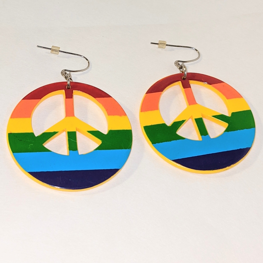Peace sign multicolor earrings